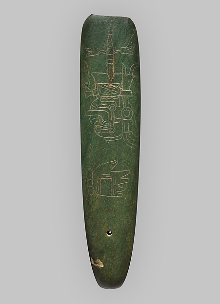 Polished Olmec jadeite celt-pendant, The Metropolitan Museum of Art